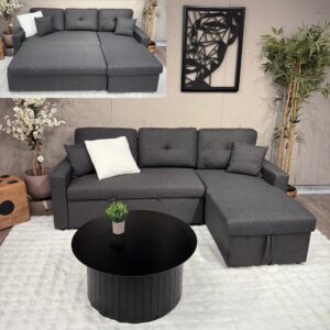 סלון נפתח למיטה 9051 אפור כהה