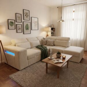 סלון פינתי דגם 21743 צבע בז