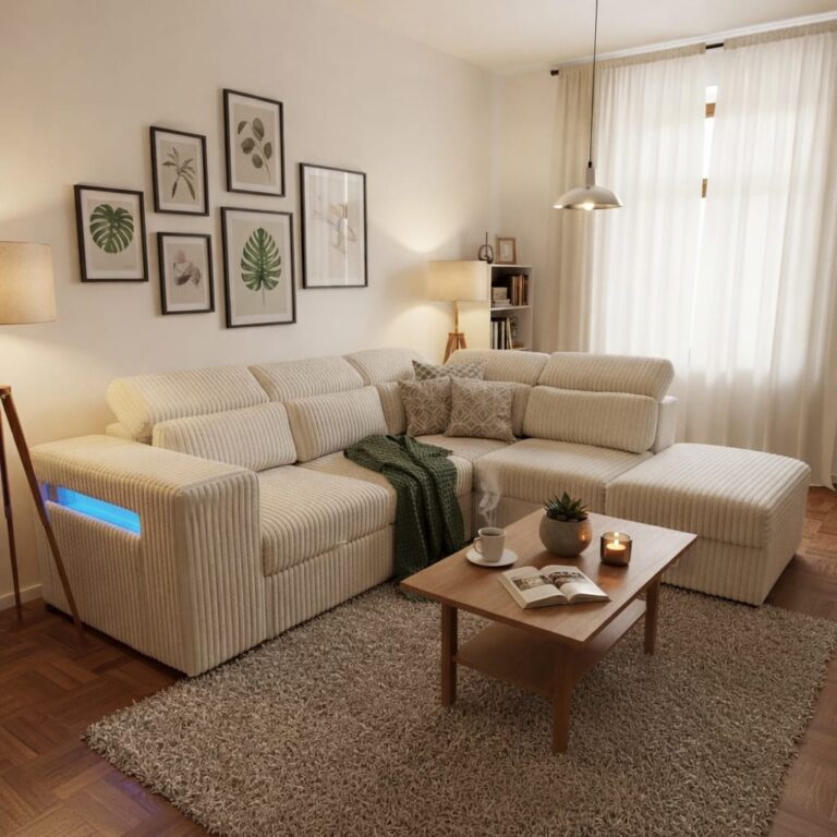 סלון פינתי דגם 21743 צבע בז