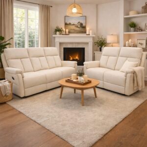 סלון ריקליינרים A5643 קרם